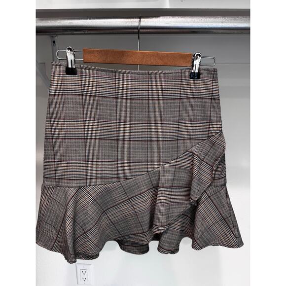 Trina Turk Women's Pleated Ruffle Plaid Mini Skirt Size 4 Academia Professional - Picture 11 of 11